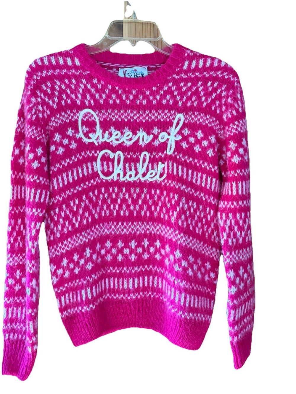 MC2 Saint Barth Chalet sweater Women's S Ivory Pink Alpaca Wool Blend